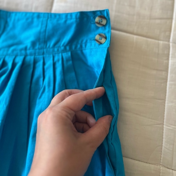 Vintage Deadstock 80s/90s Pleated Button-Front Turquoise Shorts S - Picture 5 of 14